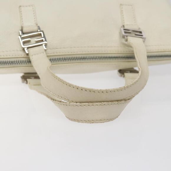 FENDI Hand Bag Leather White Silver - Picture 7 of 12